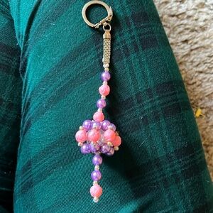 Pink and purple key chain